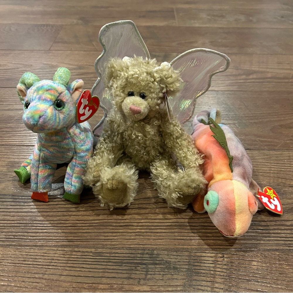 Lot of 3 Ty Beanie Babies Iggy, Goat & Refaella